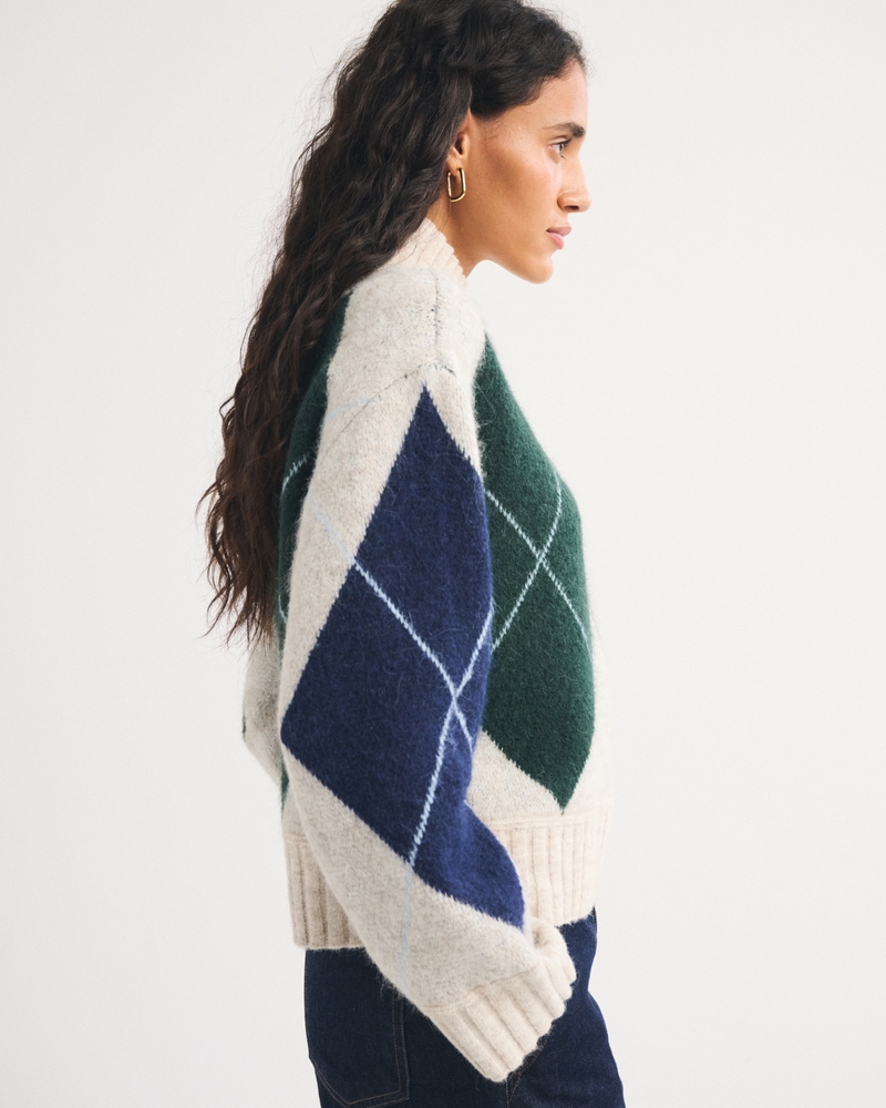 Wool-Blend Easy Funnel Neck Sweater - thumbnail 4
