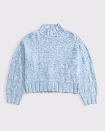 Easy Jacquard Funnel Neck Sweater