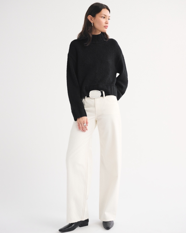 Easy Funnel Neck Sweater, Black view 2