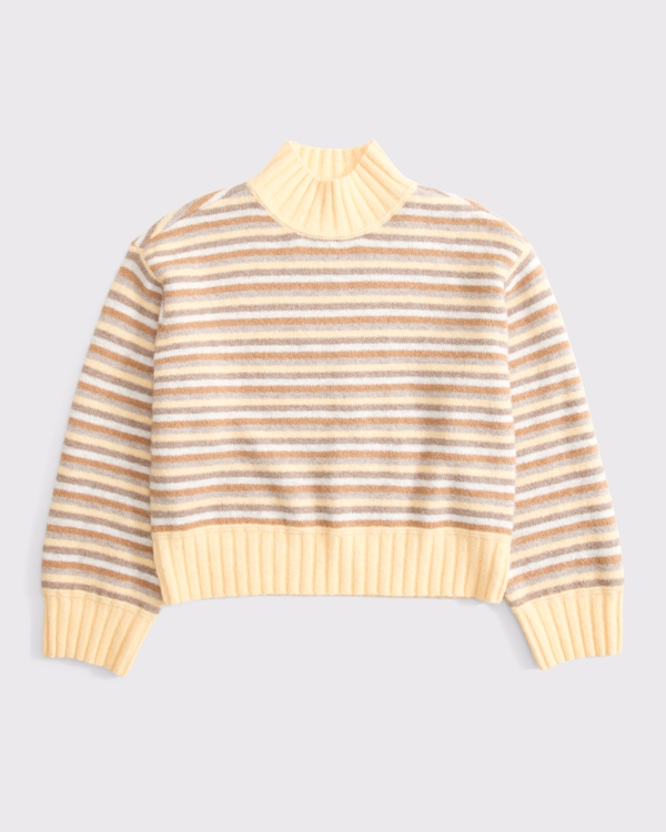 Wool-Blend Easy Funnel Neck Sweater