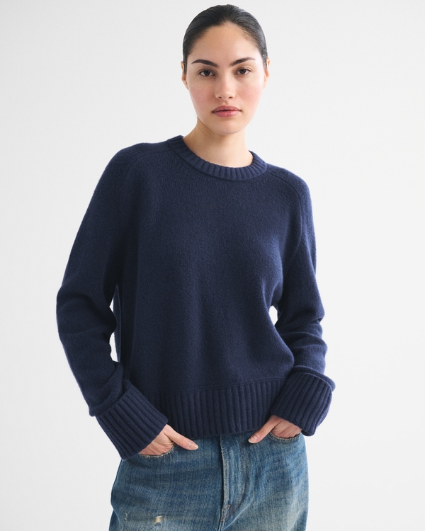 A&F Madeline Crew Sweater, Muted Navy view 1