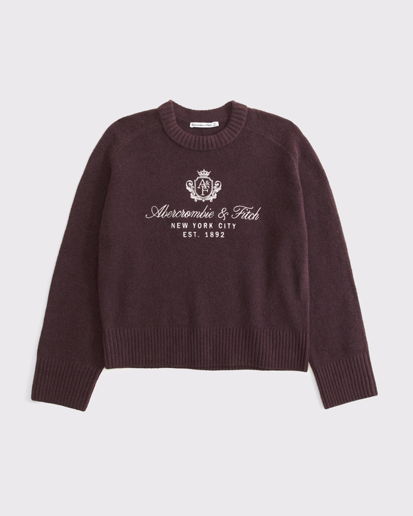 ウィメンズ A&F Madeline ロゴ クルーネックセーター | ウィメンズ