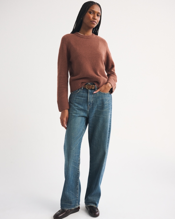 A&F Madeline Crew Sweater, Brown view 2