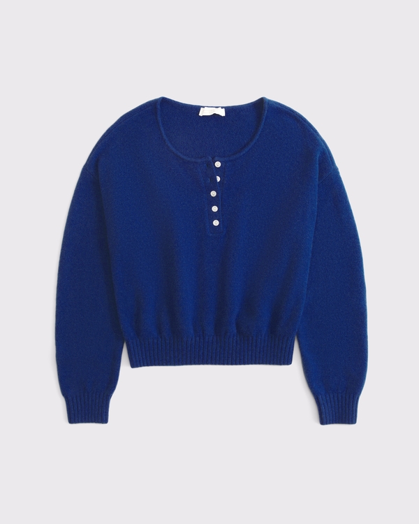 Merino Wool-Blend Henley Sweater