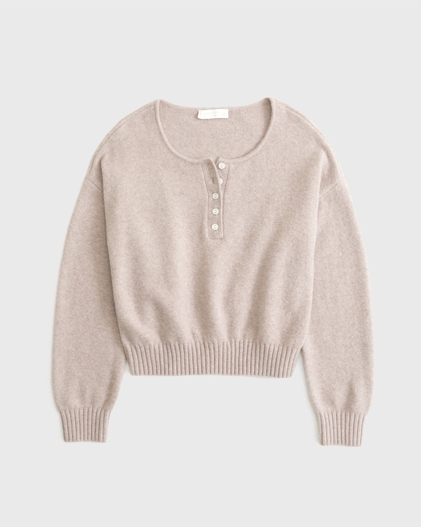 Merino Wool-Blend Henley Sweater