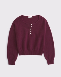 Merino Wool-Blend Henley Sweater