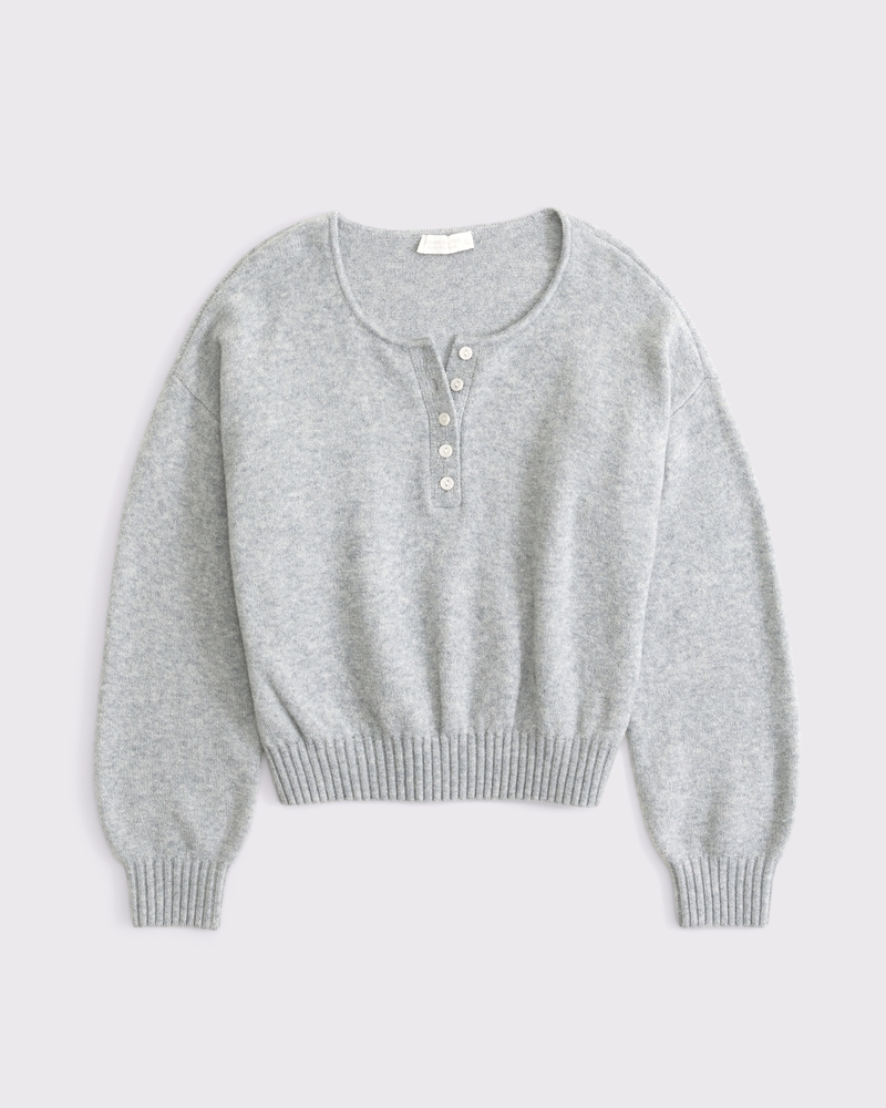 Women's Merino Wool-Blend Henley Sweater | Women's Clearance