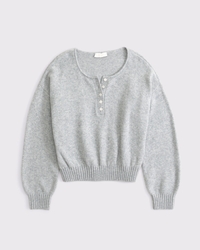 Merino Wool-Blend Henley Sweater