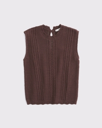Cotton Pointelle Sweater Shell Top
