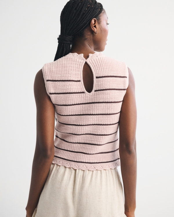 Cotton Pointelle Sweater Shell Top