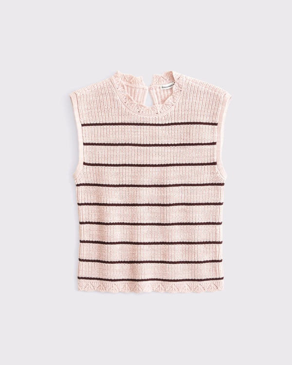 Cotton Pointelle Sweater Shell Top