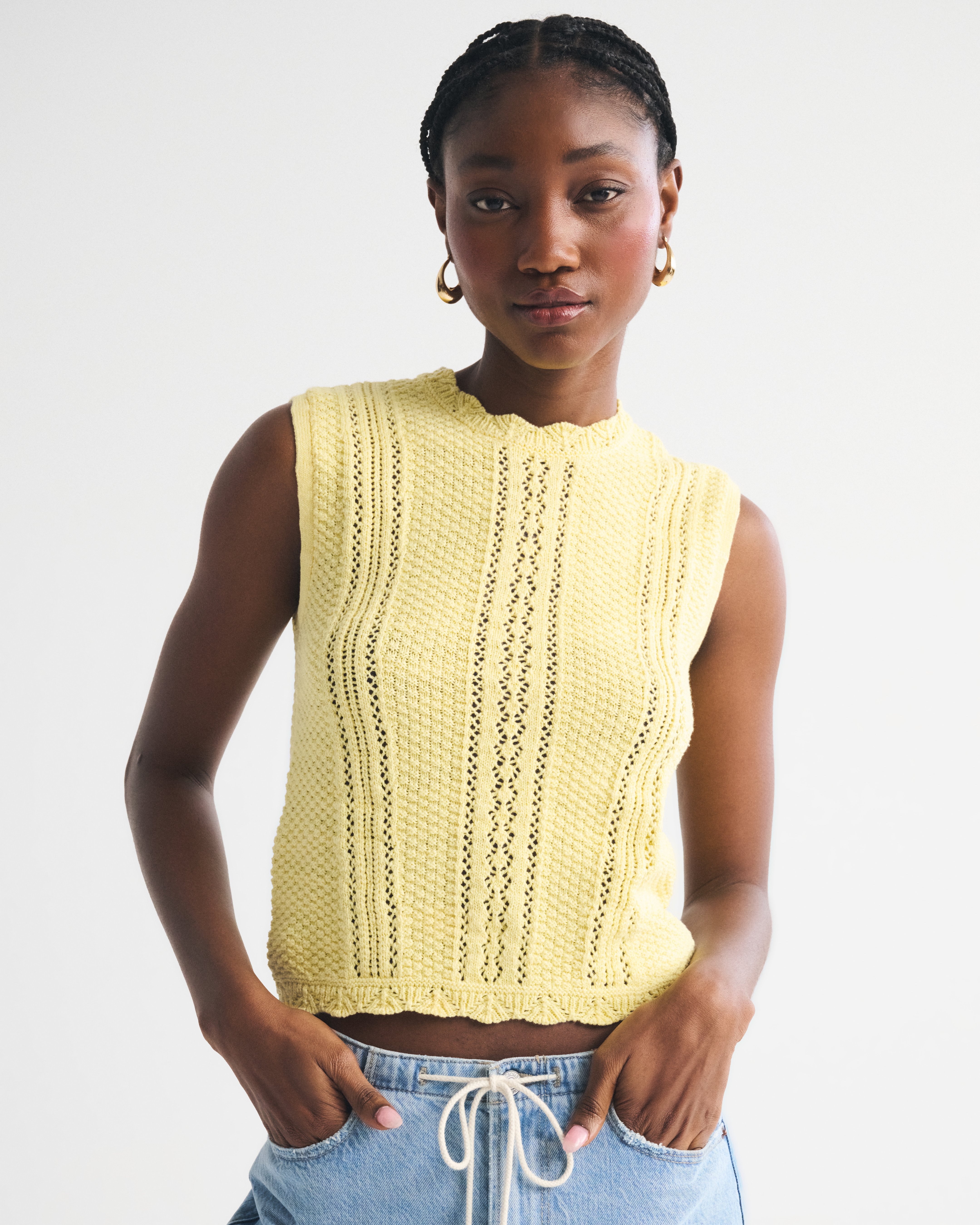 Женские свитеры Abercrombie & Fitch Cotton Pointelle Sweater Shell Top — фото 3
