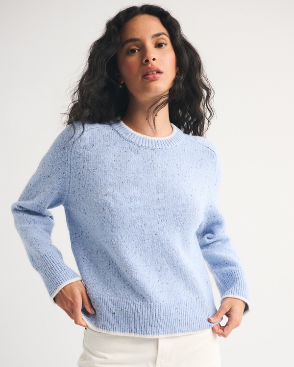 The A&F Madeline Crew Sweater, Blue view 1