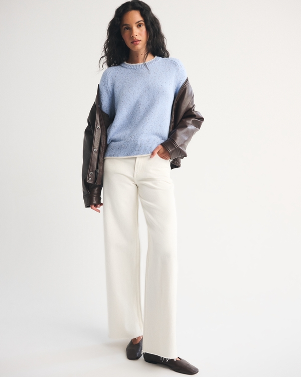 The A&F Madeline Crew Sweater, Blue view 2