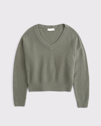 Merino Wool-Blend V-Neck Sweater