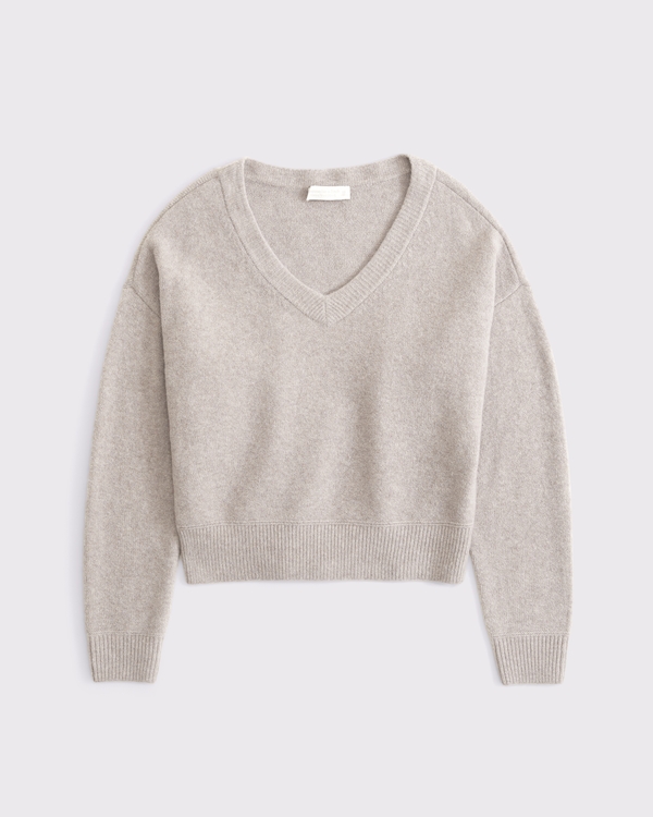 Merino Wool-Blend V-Neck Sweater