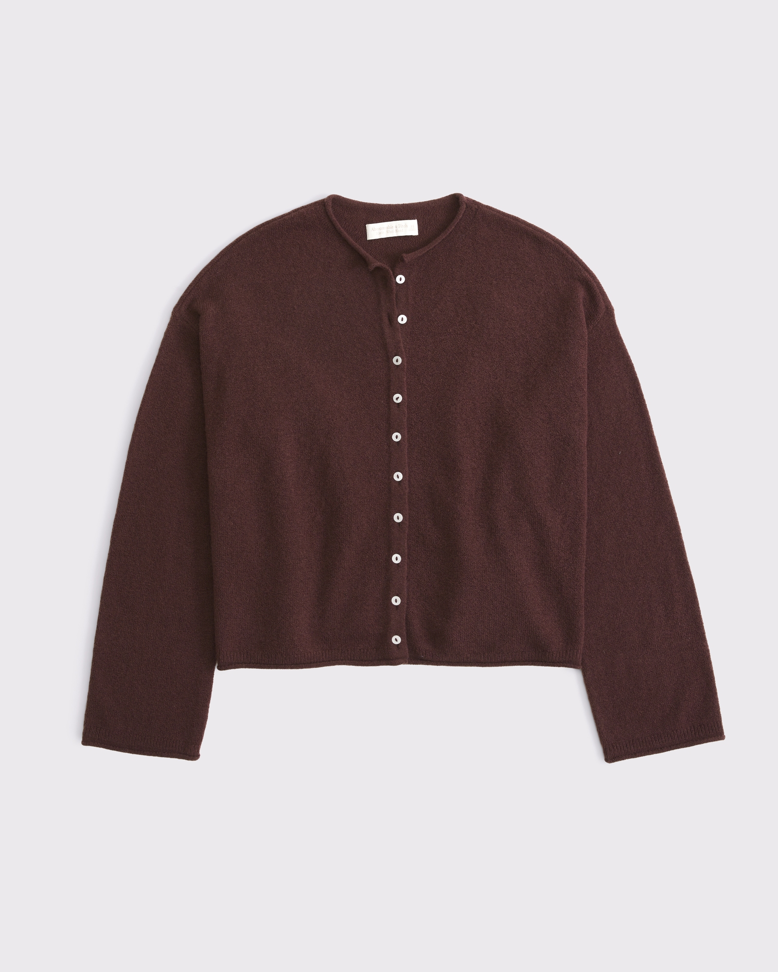 Merino Wool-Blend Rollneck Cardigan