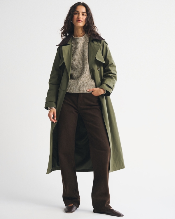 Cotton Rollneck Sweater, Green view 2