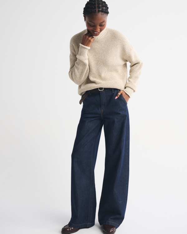 Cotton Rollneck Sweater, Light Brown view 2