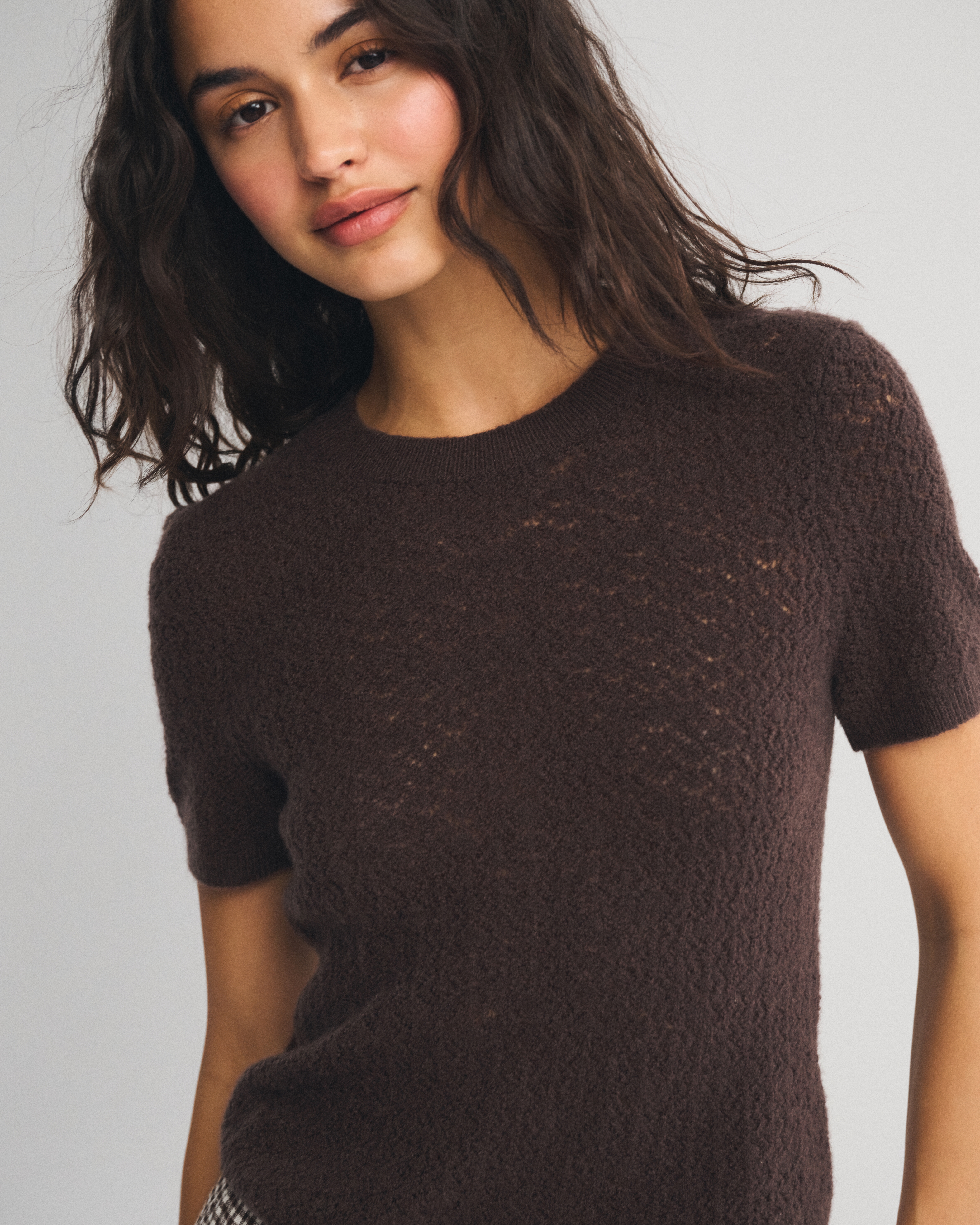 Женские свитеры Abercrombie & Fitch Merino Wool-Blend Pointelle Sweater Tee — фото 3