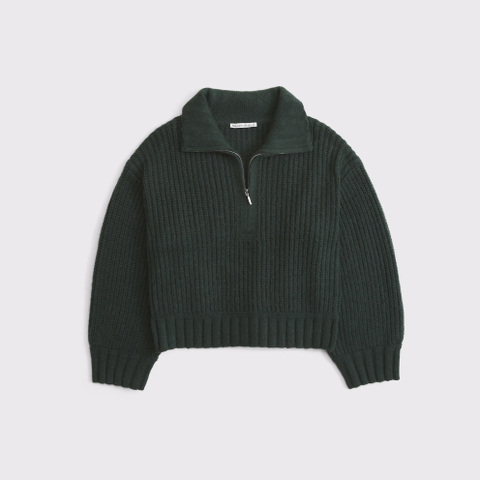 Женские топы Abercrombie & Fitch Airspun Cotton-Blend Half-Zip Mockneck
