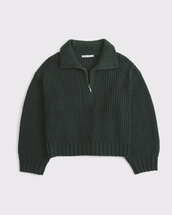 Women's Airspun Cotton-Blend Half-Zip Mockneck | Women's Tops