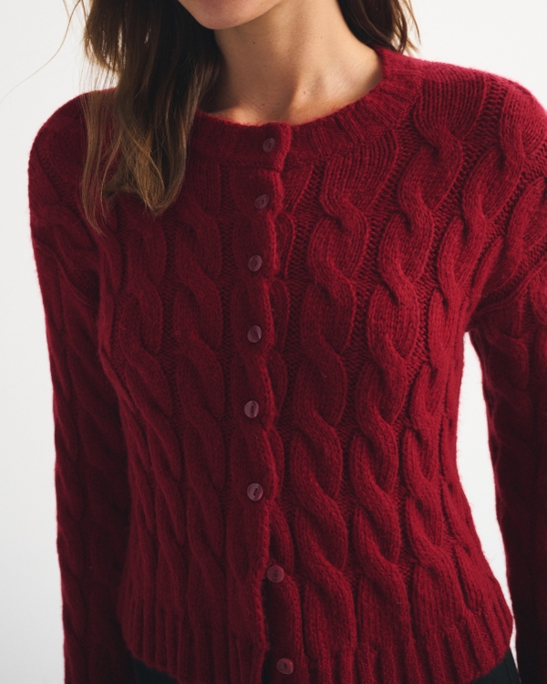 Women's Airspun Cotton-Blend Cable Cardigan | Women's Tops
