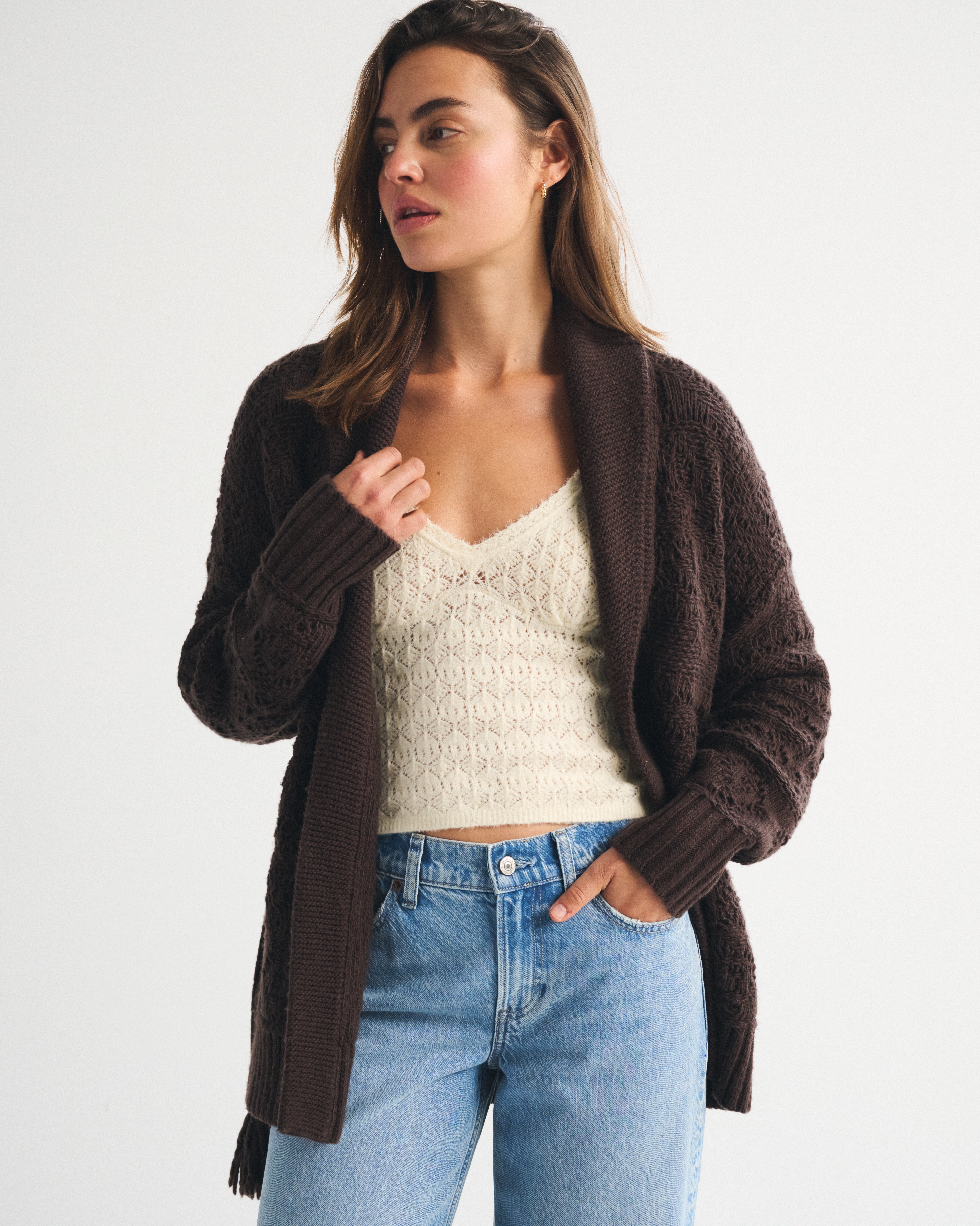 Женские кардиганы Abercrombie & Fitch Shawl Collar Wrap Cardigan — фото 2