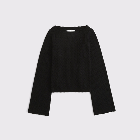 Женские свитеры Abercrombie & Fitch Airspun Cotton-Blend Pointelle Slash Neck Sweater