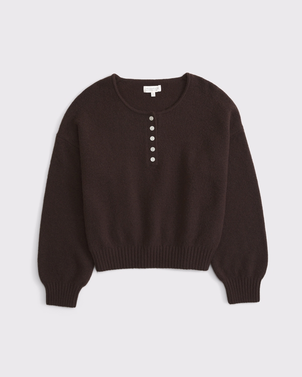 Women's Merino-Wool Blend Henley Sweater | Women's Tops