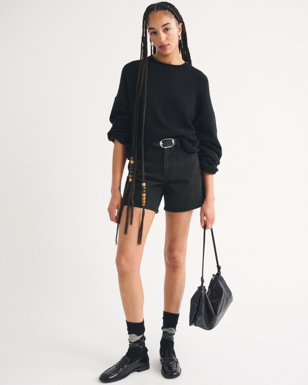 Rollneck Crew Sweater, Black view 2