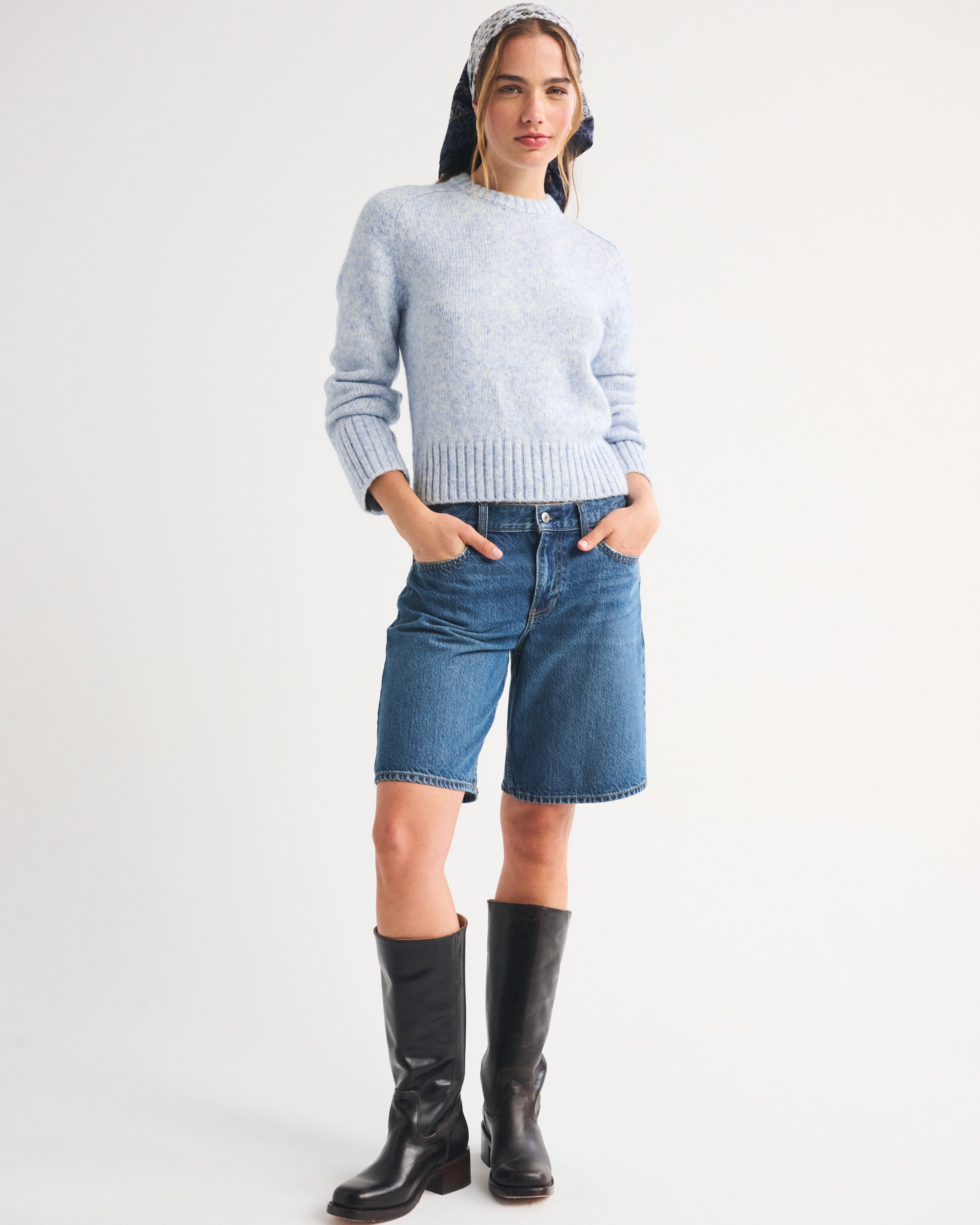 Женские свитеры Abercrombie & Fitch The A&F Madeline Airspun Cotton-Blend Crew Sweater — фото 3
