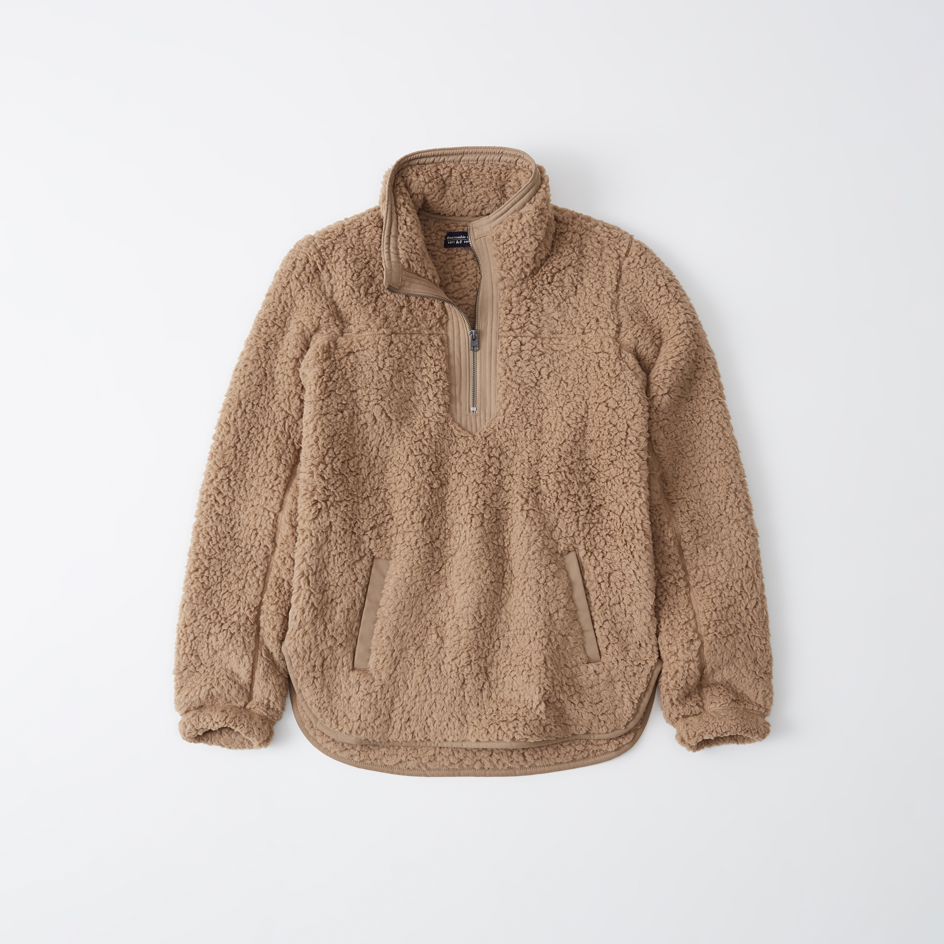 hollister sherpa lined half zip sweatshirt