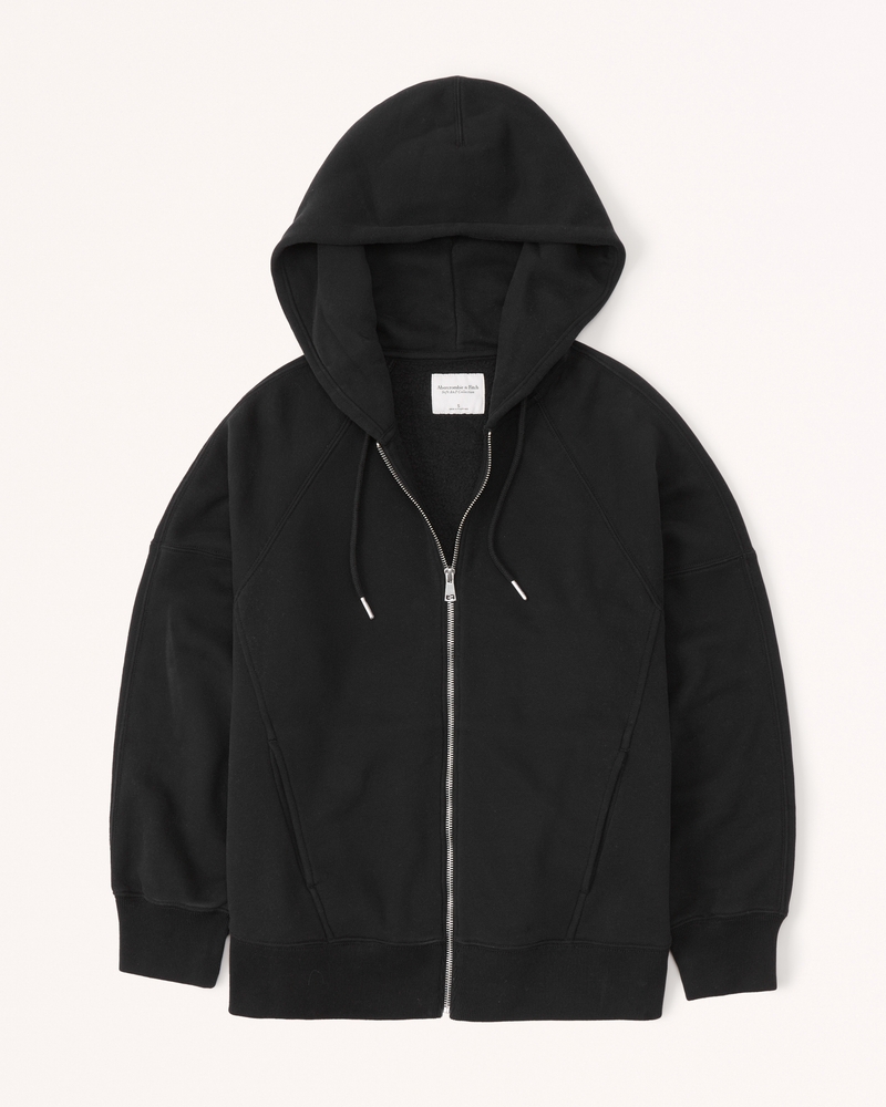 Zipper best sale hoodie oversized