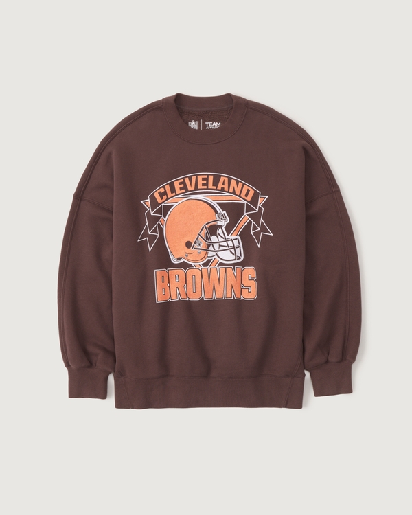 Women's Cleveland Browns Graphic Oversized Sunday Crew | Women's Sale | Abercrombie.com