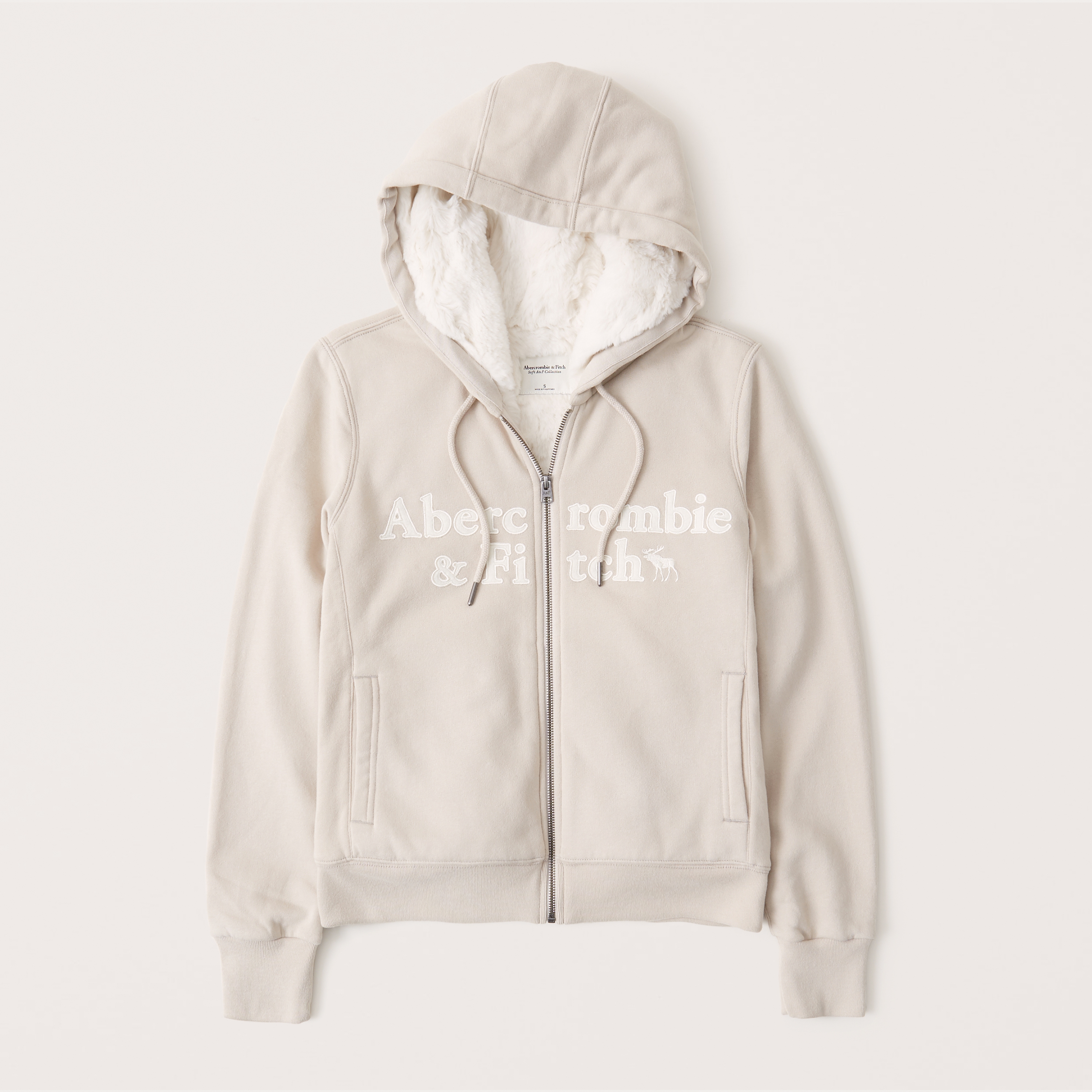 fur lined zip hoodie women's