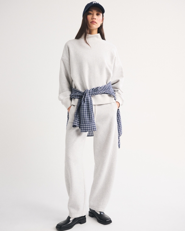 Sunday Oversized Funnelneck Sweatshirt, Light Gray view 2