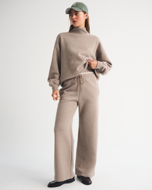 Sunday Oversized Funnelneck Sweatshirt, Light Brown view 2