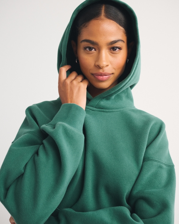 Sunday Popover Hoodie, Green view 1