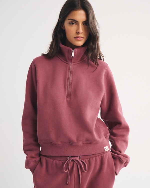 Heritage Heavyweight Half-Zip Sweatshirt, Redwood view 1