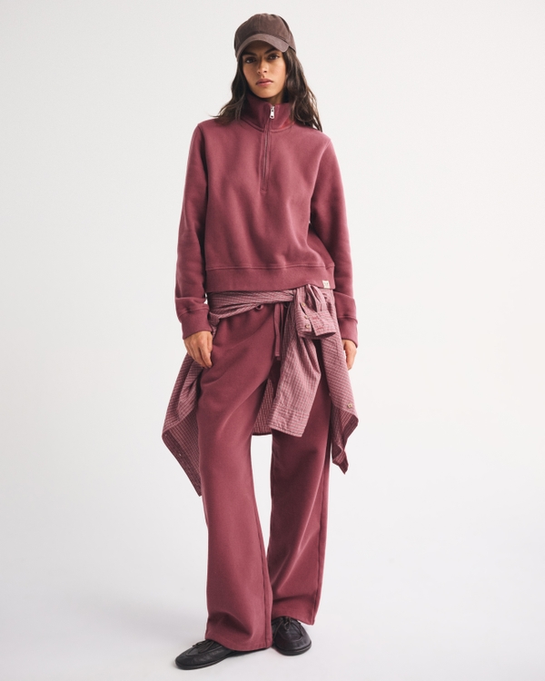 Heritage Heavyweight Half-Zip Sweatshirt, Redwood view 2