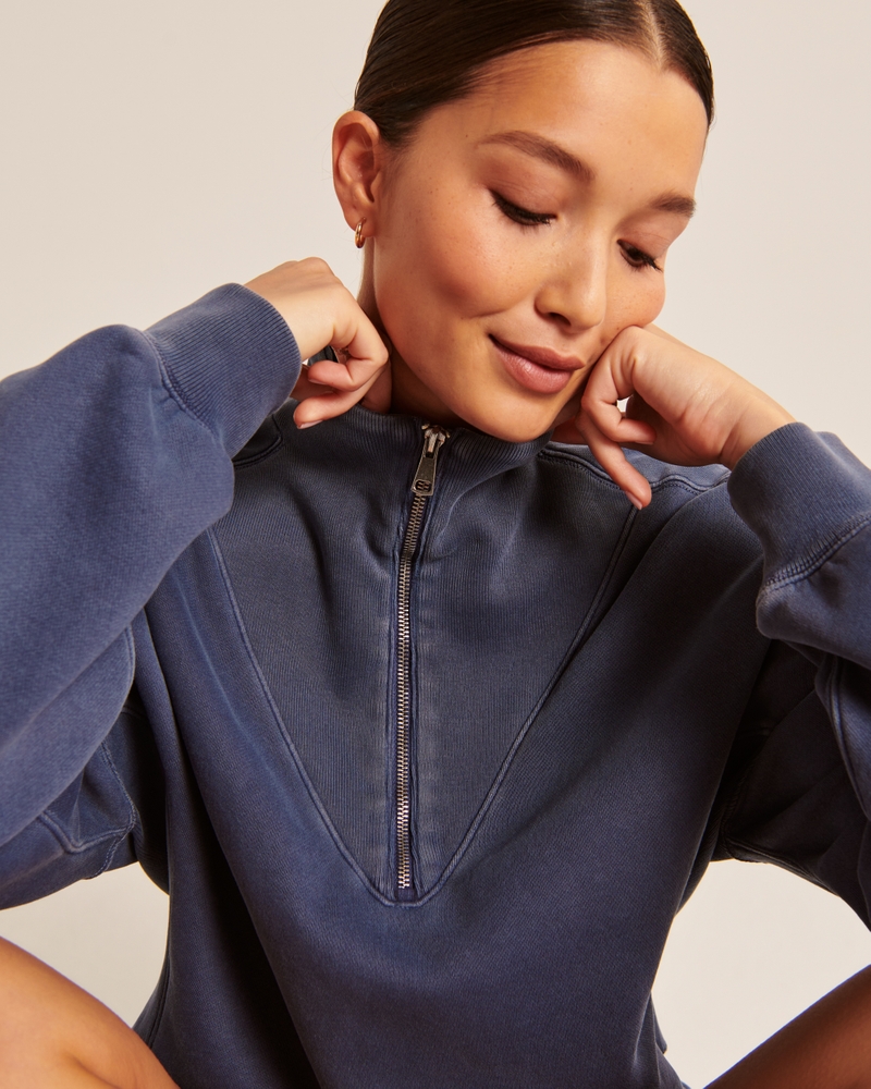 Women's Essential Mini Sunday Cutoff Half-Zip | Women's Clearance |  Abercrombie.com