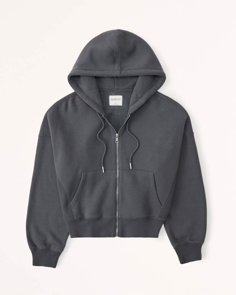 RIB ZIP SWEATSHIRT - Anthracite grey