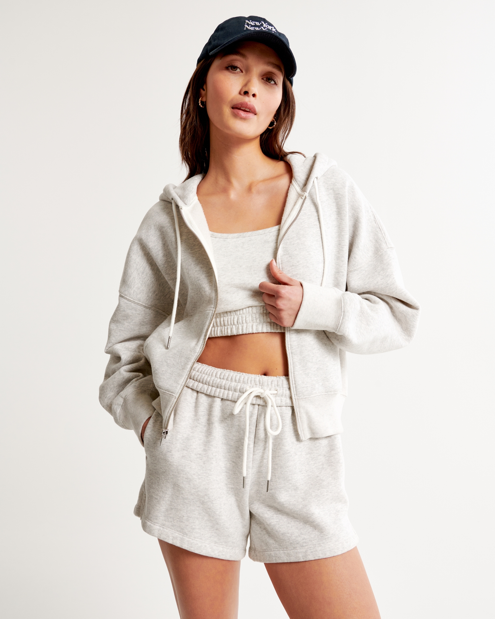 Essential Ribbed Sunday Hooded Full-Zip