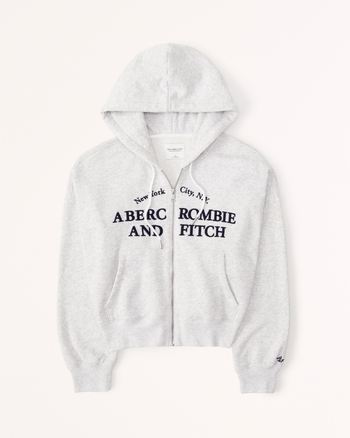 Women s Logo Sunday Hooded Full Zip Women s Tops Abercrombie