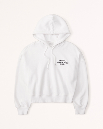 Abercrombie logo tape hoodie discount