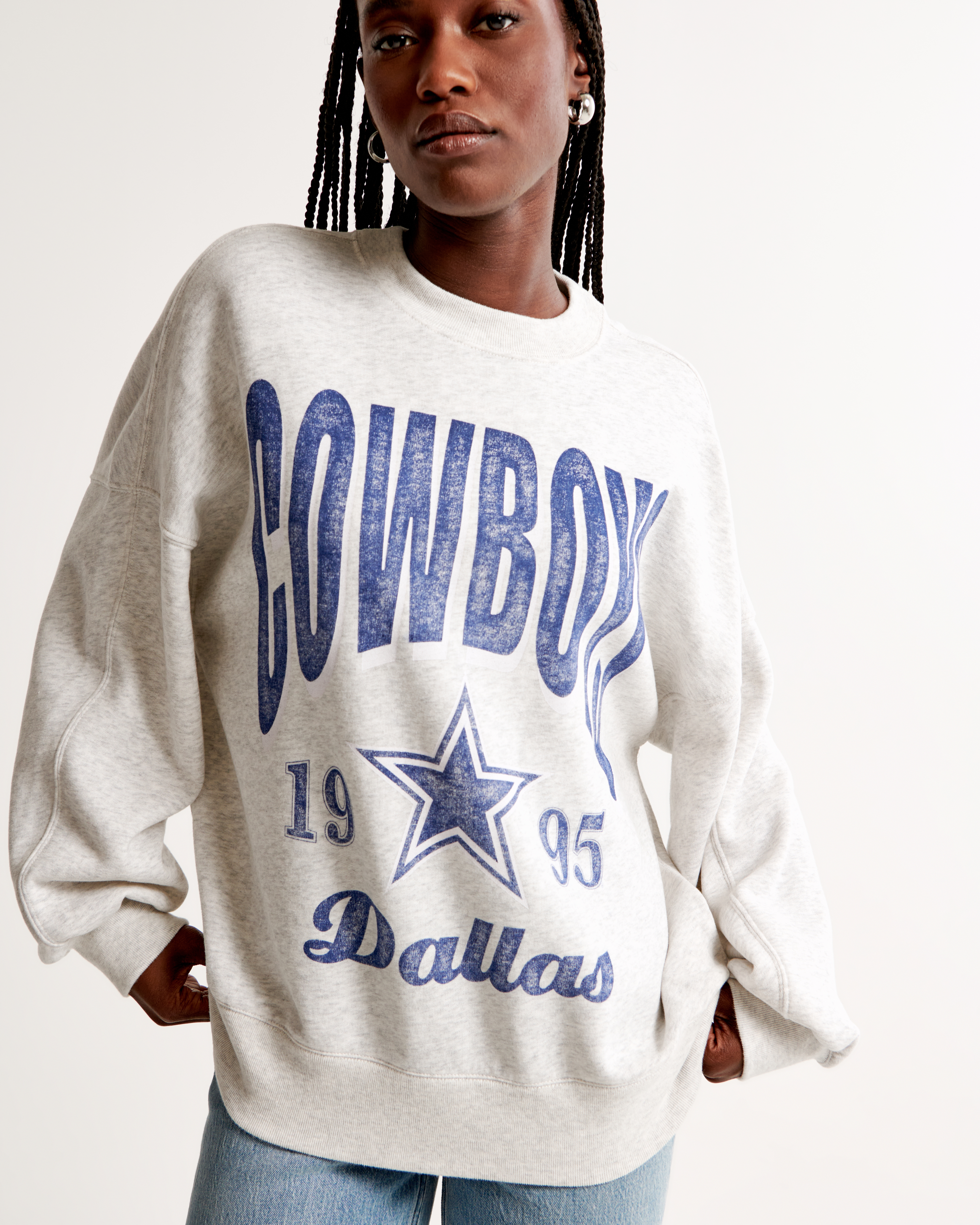 Женские свитеры Abercrombie & Fitch Dallas Cowboys Graphic Oversized Sunday Crew — фото 3