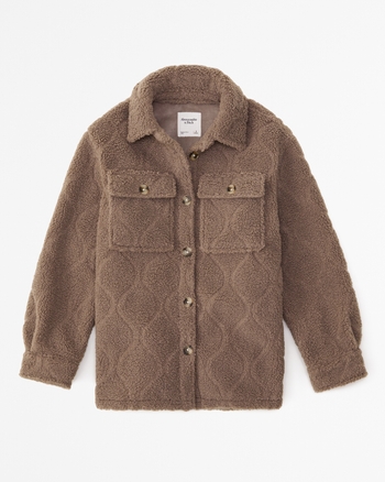 Women s Sherpa Shirt Jacket Women s Tops Abercrombie