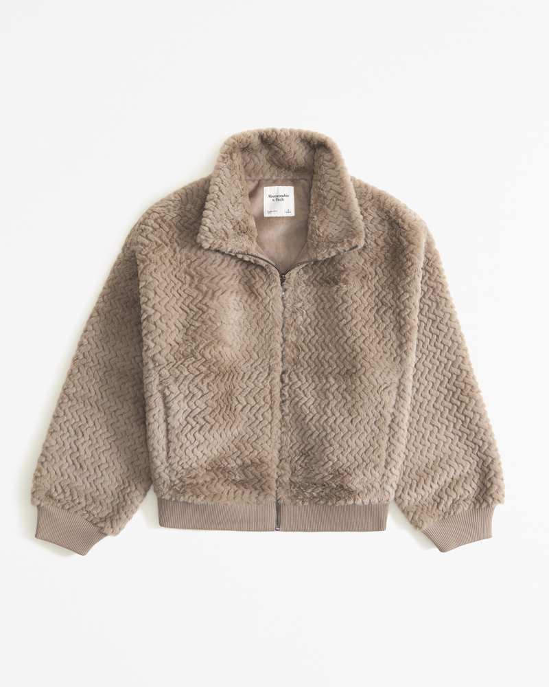 Women's Herringbone Bomber Jacket | Women's Tops | Abercrombie.com