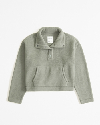 Women s Everyday Sherpa Mini Half Snap Abercrombie
